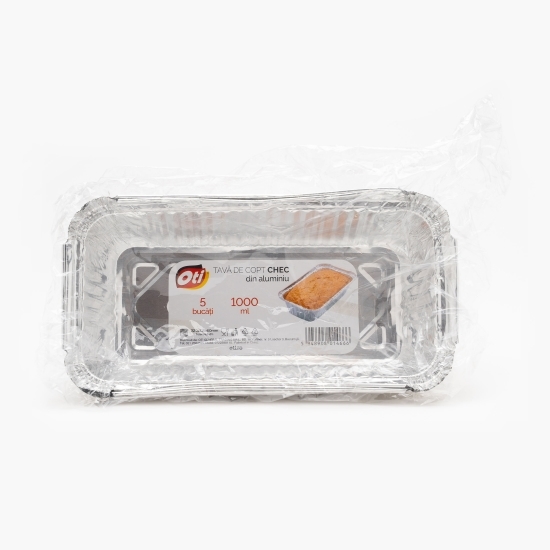Tavă din aluminiu 1000ml pentru copt chec 5 buc