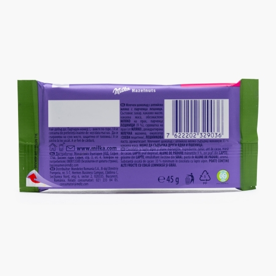 Mini-ciocolată cu lapte și alune mărunțite Snack Pack, 45g