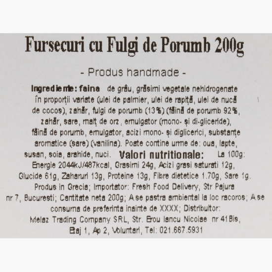 Fursecuri cu fulgi de porumb 200g