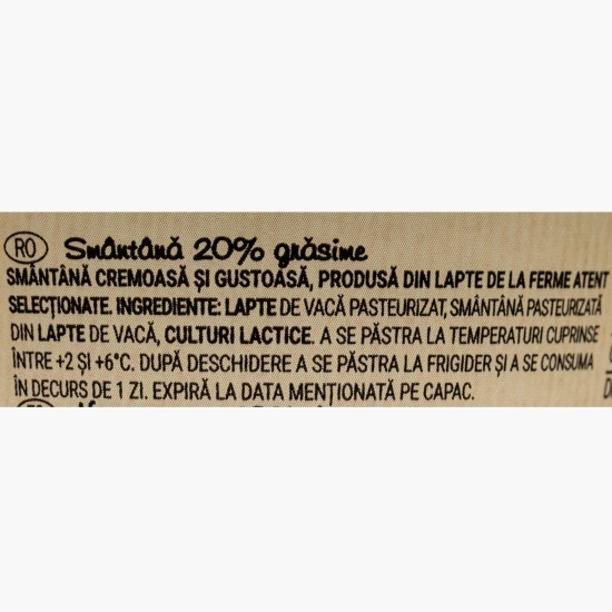 Smântână 20% grăsime 200g