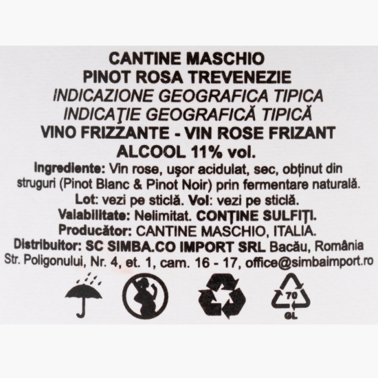 Vin spumant rose sec Frizzante, 11%, 0.2l