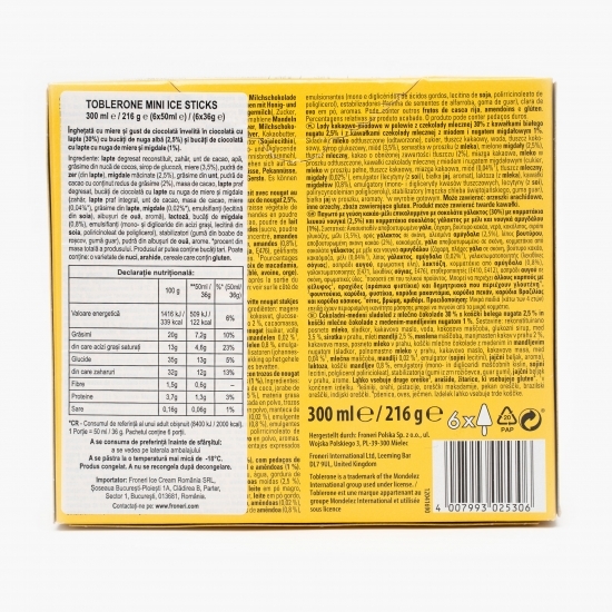 Înghețată cu miere și gust de ciocolată, 6x50ml (6x36g)