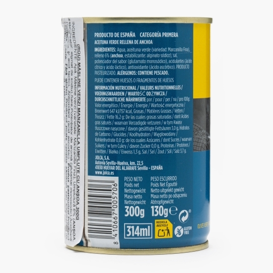 Măsline verzi Manzanilla umplute cu anșoa 300g