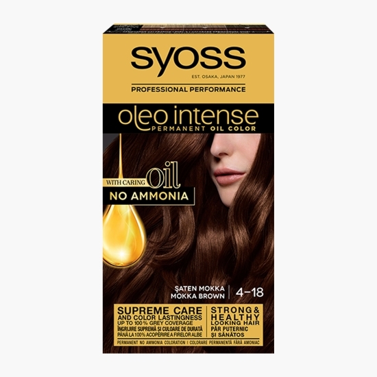 Vopsea de păr permanentă fără amoniac Oleo Intense, 4-18 șaten mokka, 115ml