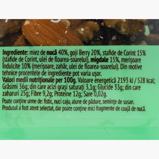 Revital Mix (miez de nucă, goji, stafide de Corint, merișoare, migdale) 80g