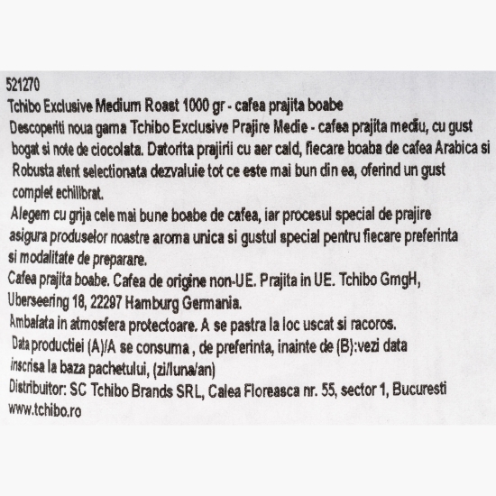 Exclusive Medium Roast 1kg, cafea boabe 