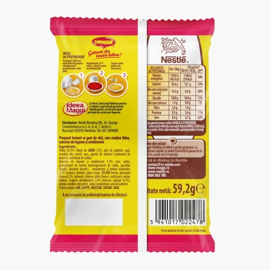Preparat instant cu fidea, cu gust de vită Fidelicios 59.2g