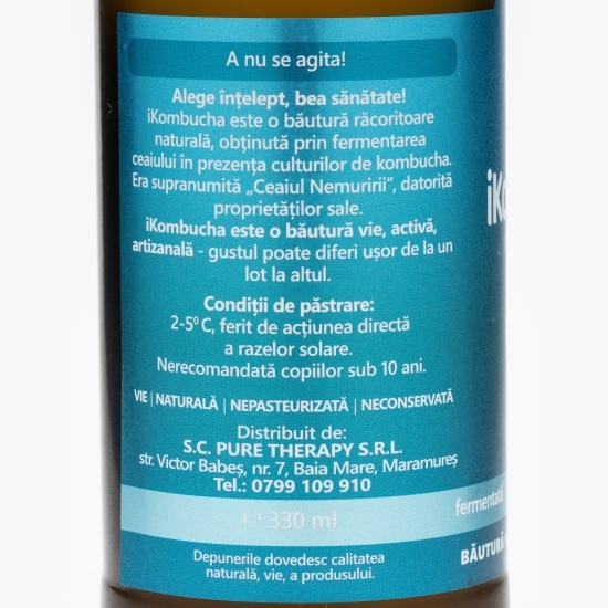 Kombucha băutură probiotică energizantă cu mentă 330ml