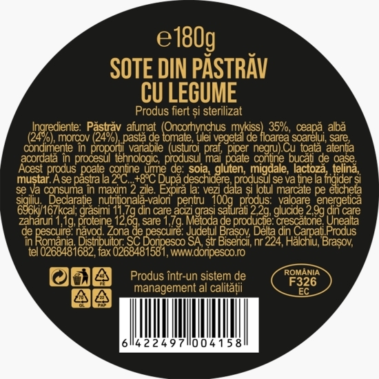 Sote din păstrav cu legume 180g