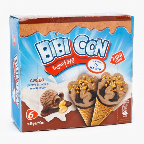 Înghețată de cacao la cornet 6x90ml (6x45g)