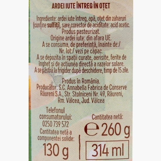 Ardei iute în oțet 260g