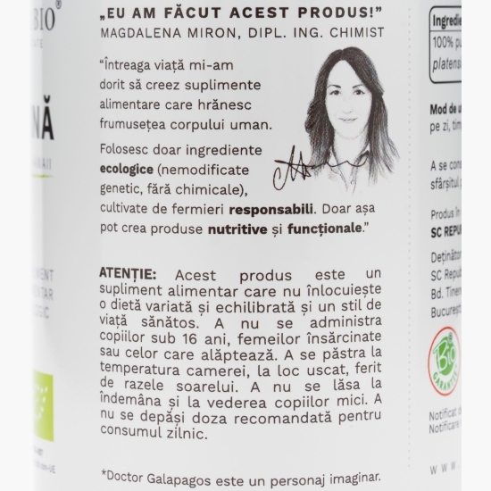 Spirulină ecologică 400mg, 300 tablete