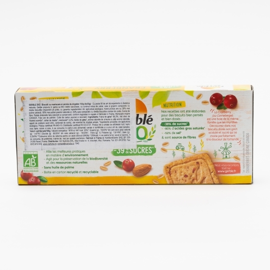 Biscuiți eco cu merișoare și aromă de migdale 4x33g