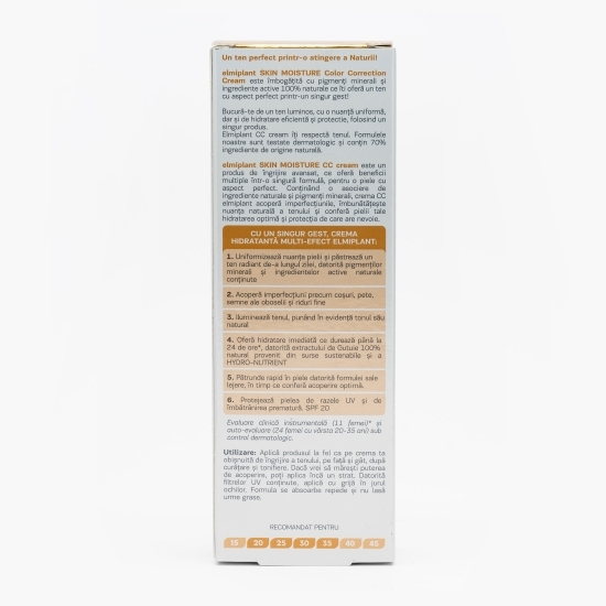 Cremă colorantă Skin Moisture CC Cream Deschis, SPF 20, 50ml