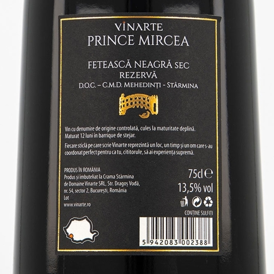 Vin roșu sec Fetească Neagră, 13.5%, 0.75l
