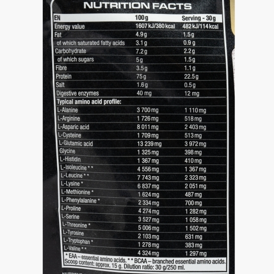 Proteine din zer 100% Whey Protein, aromă de ciocolată și cacao, 400g