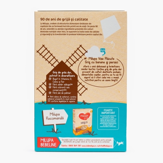 Cereale griș cu banane și piersici Vise plăcute de la 6 luni 250g