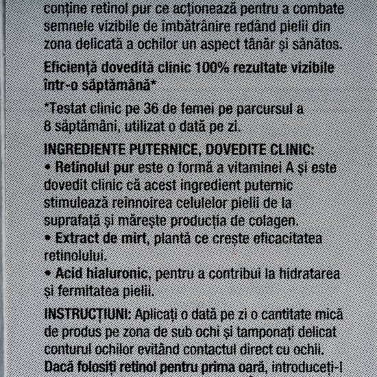Cremă pentru ochi anti-îmbătrânire Retinol Boost 15ml