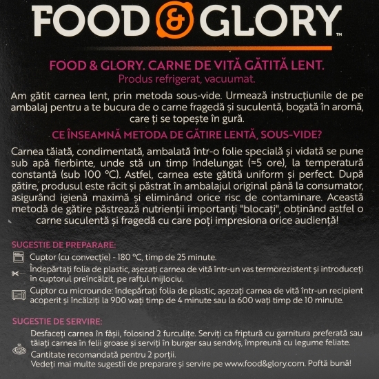 Carne de vită gătită lent 550g