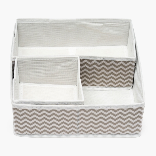 Set 3 cutii depozitare din material textil, 14x14cm/28x14cm/28x28cm