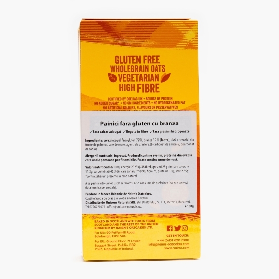 Pâinici (turtițe) fără gluten din ovăz integral cu brânză 180g
