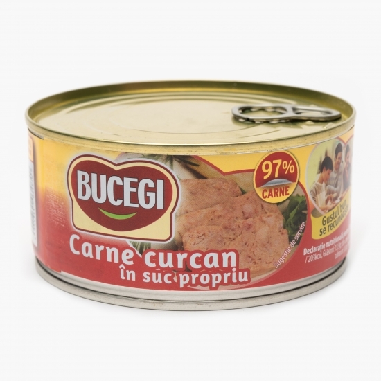 Carne curcan în suc propriu 300g