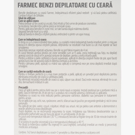 Benzi depilatoare pentru corp, cu orhidee