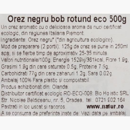 Orez negru bob rotund eco 500g