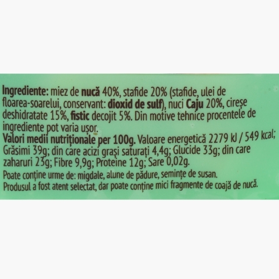 Power Mix (miez de nucă, stafide, nuci caju, cireșe, fistic) 80g