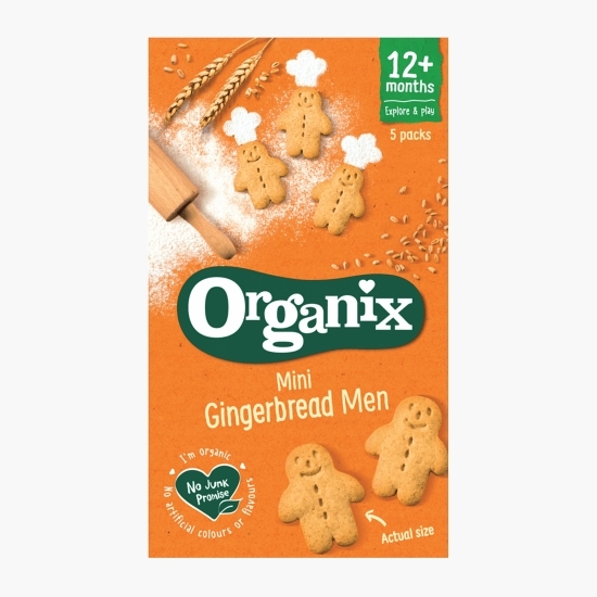 Mini biscuiți ecologici cu ghimbir 5x20g, 12+ luni