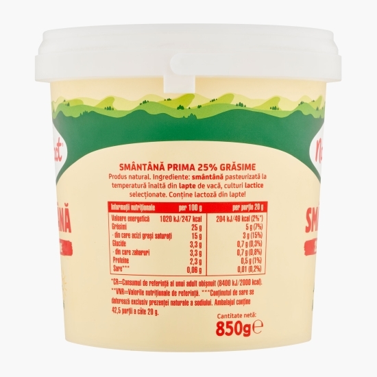 Smântănă Prima 25% grăsime 850g