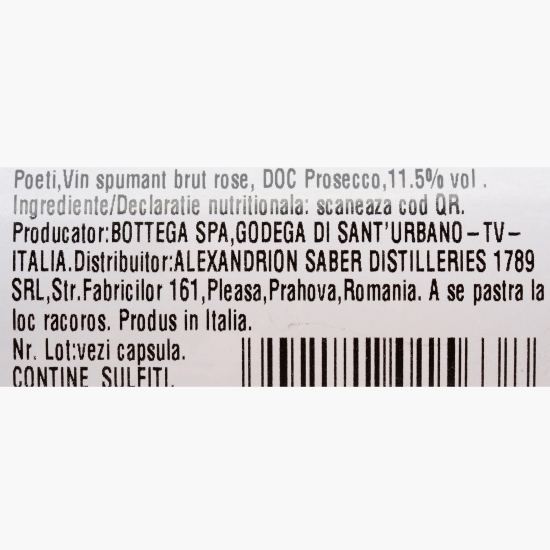 Vin spumant Prosecco rose brut, 11.5%, 0.2l