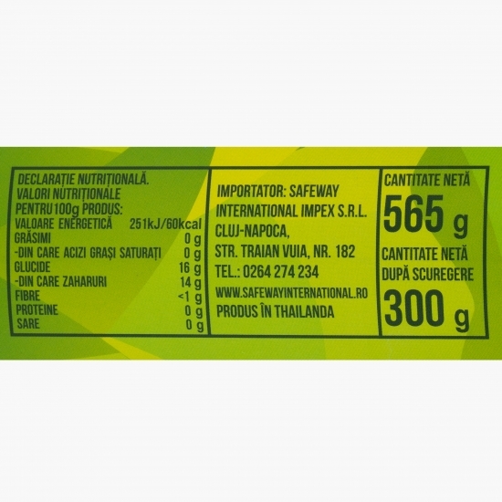 Ananas bucăți în sirop, conservă 565g