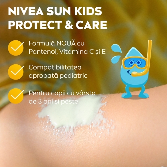 Spray colorat de protecție solară pentru copii Kids Protect & Care, SPF 50, 270ml