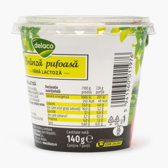 Brânză pufoasă fără lactoză 140g