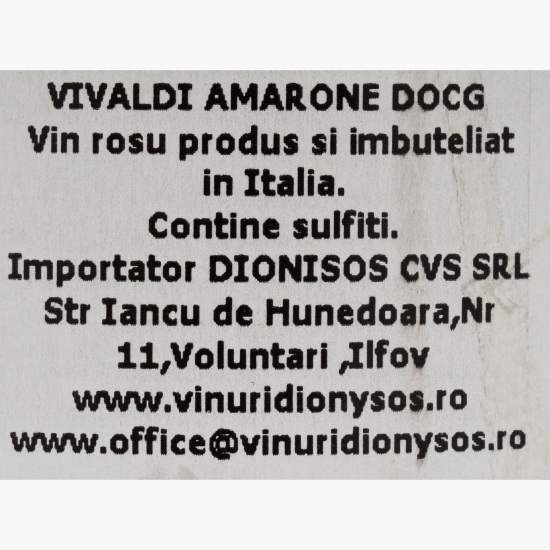 Vin roșu sec Amarone Della Valpolicella, 15.5%, 0.75l