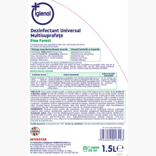 Dezinfectant universal multisuprafețe Pine Fresh 1.5l