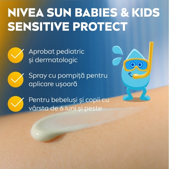 Spray de protecție solară pentru copii 5în1 Sensitive Protect, SPF 50+, 270ml