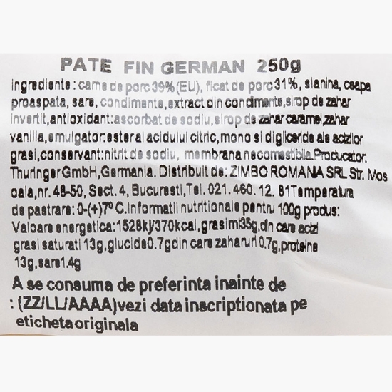 Pate fin german (leberwurst) 250g