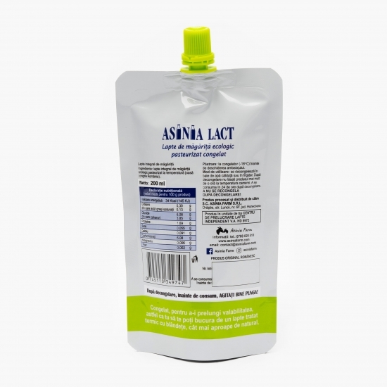 Lapte de măgăriță ecologic pasteurizat 200ml