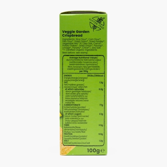Pâine crocantă eco Veggie Garden, fără gluten 100g