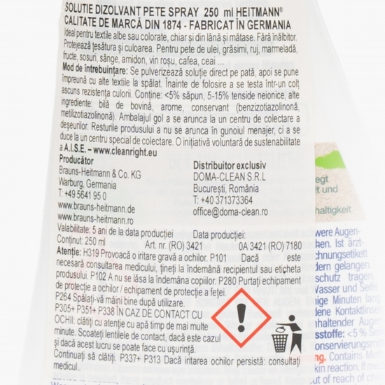 Soluție îndepărtarea petelor spray, 0.25l
