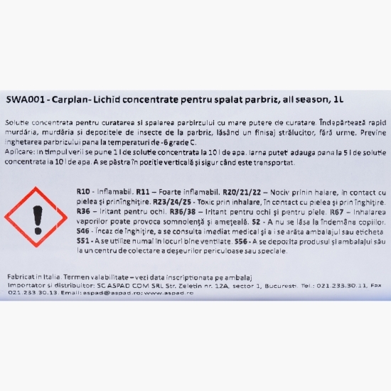 Soluție concentrată pentru spălat parbrizul vară/iarnă 1l