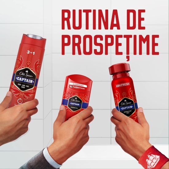 Gel de duș și șampon 3 în 1 Captain pentru corp, păr și față 400ml
