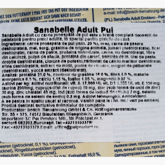 Hrană uscată pentru pisici adult, 400g, cu pui 