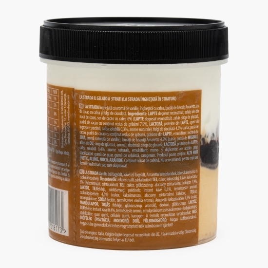 Înghețată cu cafea, vanilie și biscuiți amaretto A Strati, 473ml (330g)