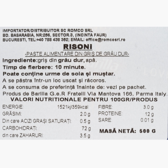 Paste Risoni n. 26, 500g