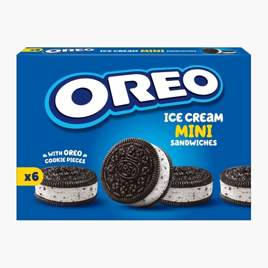 Biscuiţi sandwich cu cacao umpluţi cu îngheţată cu aromă de vanilie 6x55ml (6x33g)