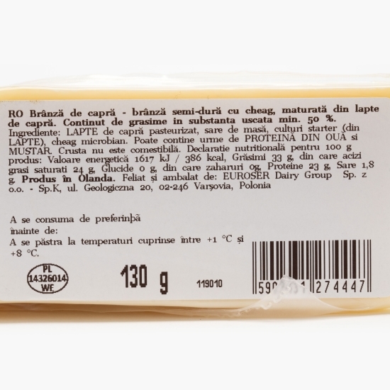 Brânză de capră semi tare, maturată 130g