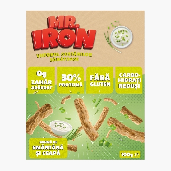 Pufuleți cu aromă de smântână și ceapă, cu 30% proteină, fără zahăr și fără gluten, low carb 100g